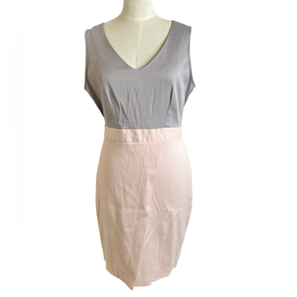 Closet London Gray & Pink Sleeveless Dress – Wrap Skirt, Made in London